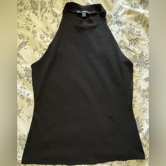 INC International concepts mock neck halter top black - Picture 1 of 3